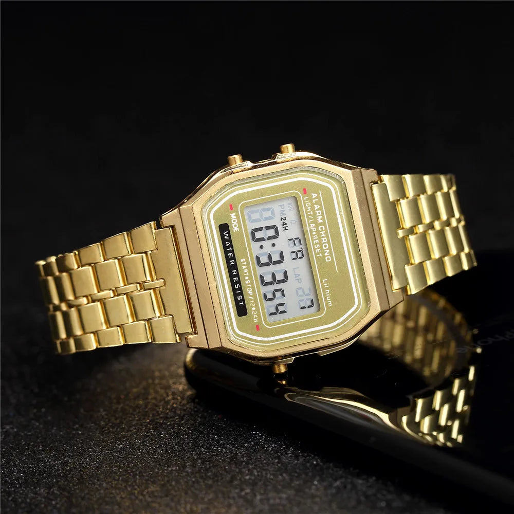 Womens LED Digital Watch Casual Ladies Electronic Wristwatch