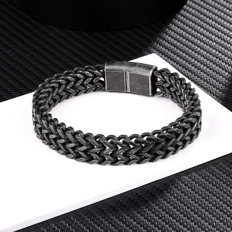 Wide Cuban Link Chain Men Stainless Steel Mens Bracelets