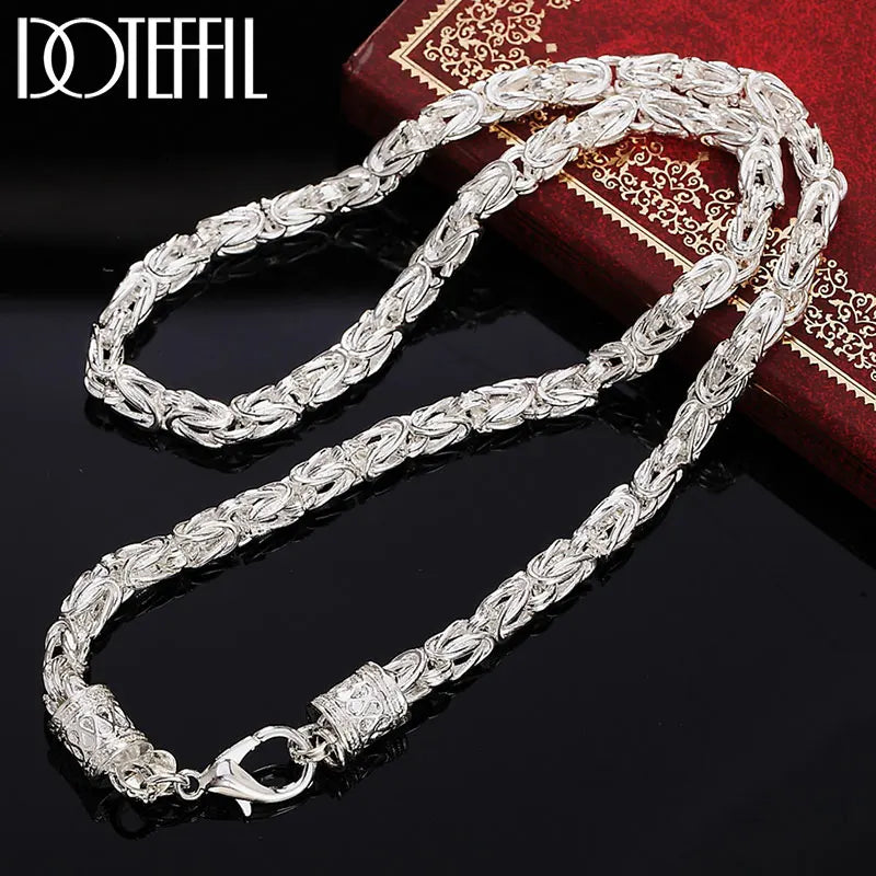 925 Sterling Silver 5mm Faucet Chain Necklace For Women Man