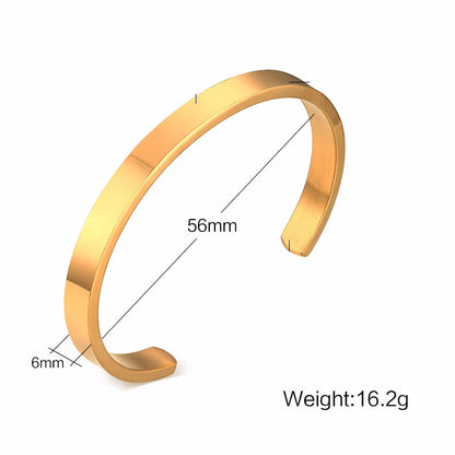 Cuff Bangles Bracelets for Men Women Flat Skinny Stainless Steel Bracelet