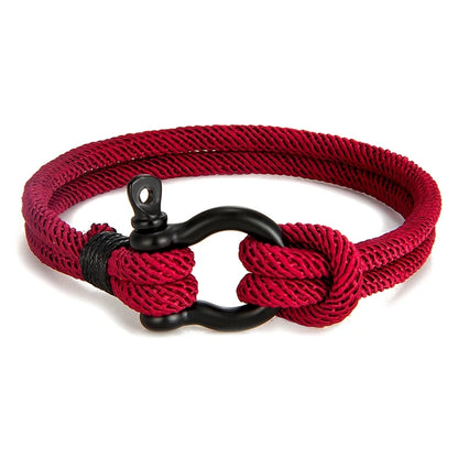 Unisex Marine Sailor Rope Nautical Survival Shackle Bracelet