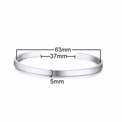 Cuff Bangles Bracelets for Men Women Flat Skinny Stainless Steel Bracelet