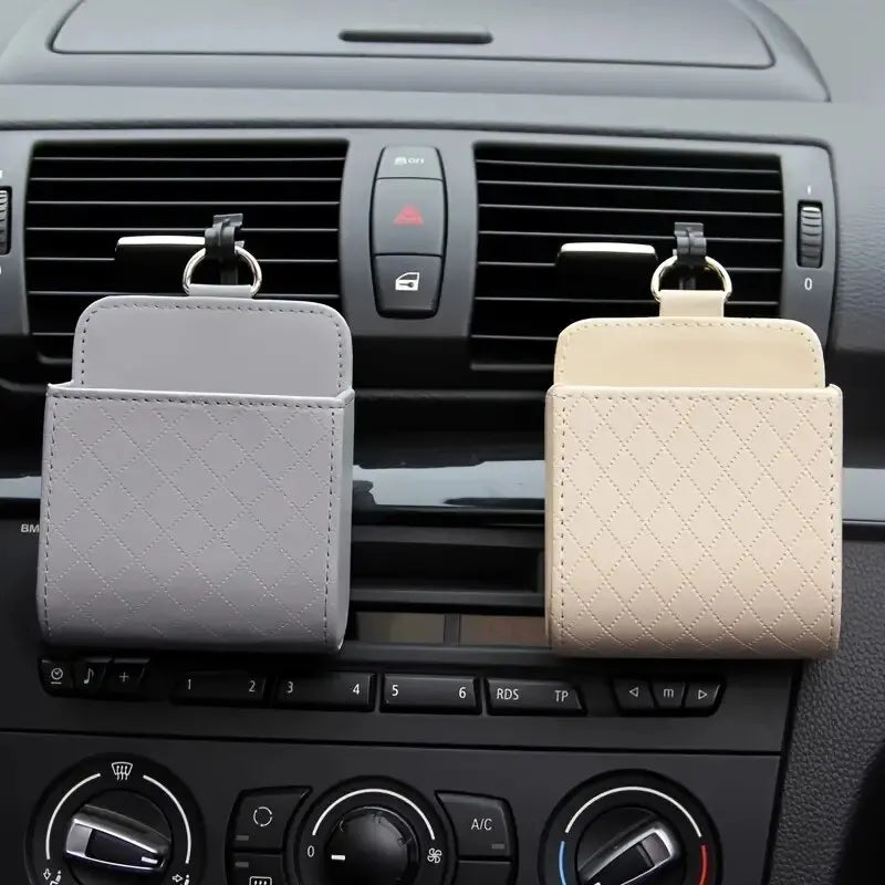 Car Phone Holder Mount Air Vent Hanging Storage Box