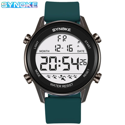 Mens Outdoor Sports Waterproof Multifunctional Luminous LED Digital Watch