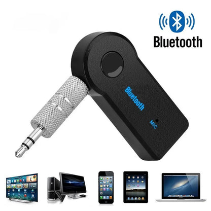 2 In 1 Wireless Car Bluetooth Receiver Adapter 3.5MM AUX Audio Stereo for PC