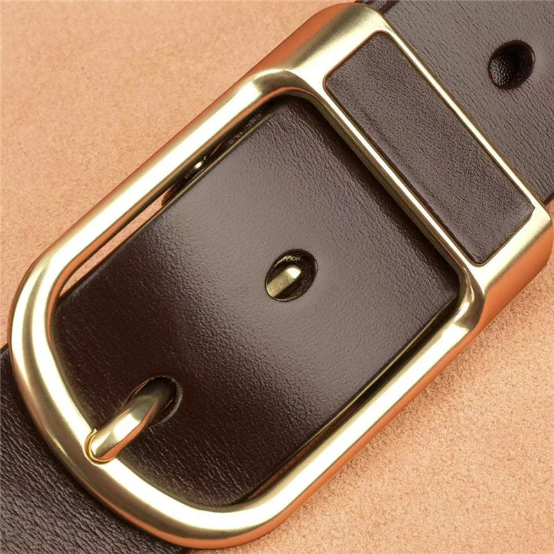 Genuine Leather For Mens High Quality Buckle Jeans Cowskin Casual Belts