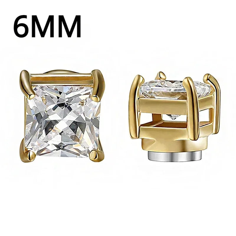 1Pairs Crystal Strong Magnetic Ear Stud Clip Earrings for Men and Women