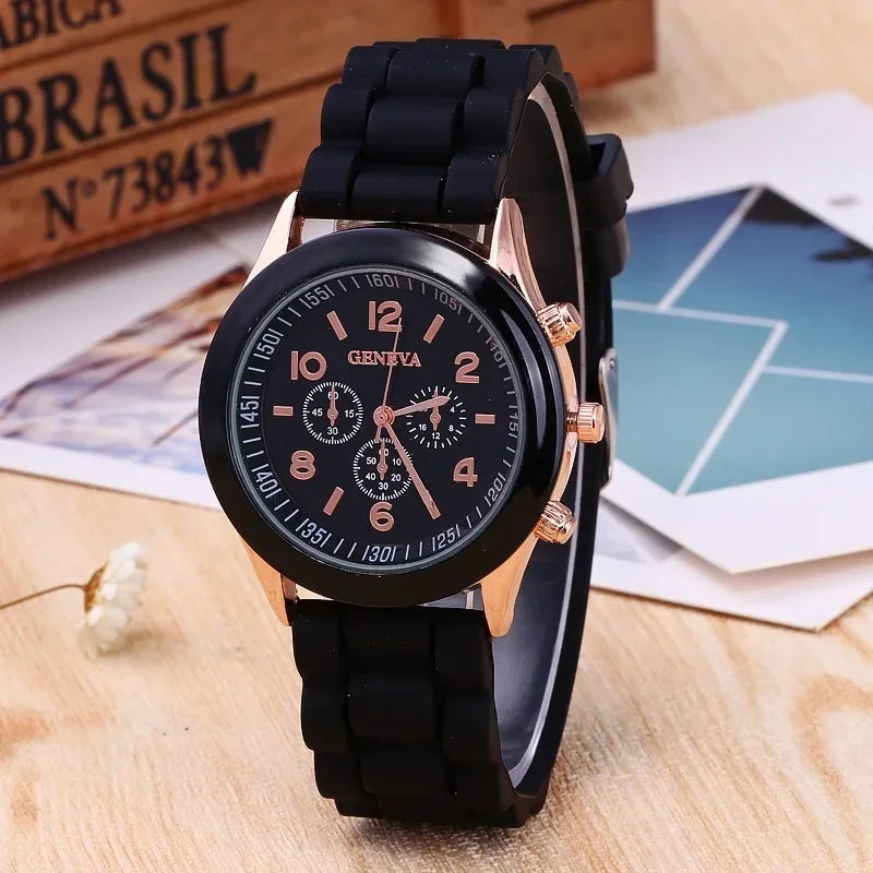 Ladies Fashion Watch Womens Silicone Quartz Wristwatch