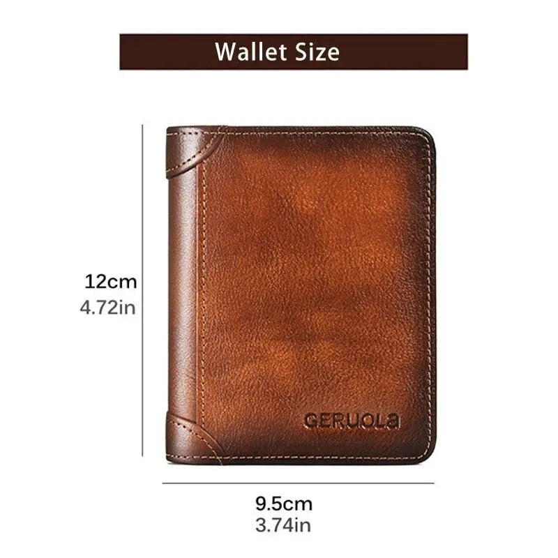 Leather Rfid Protection Mens Wallet Card Holder