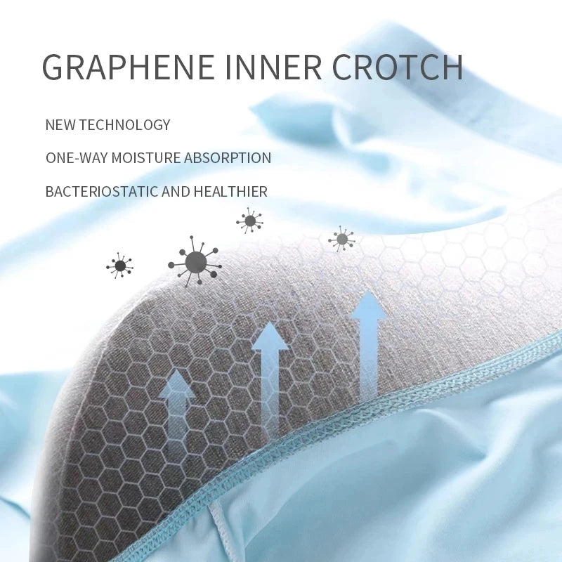 Ice Silk Mens Underwear Boxer Graphene Underpants Breathable