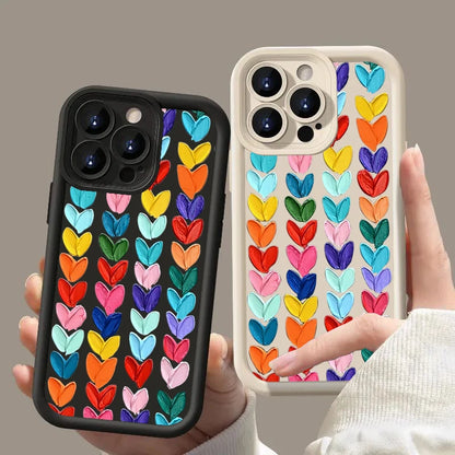 Oil Painting Love Silicone Phone Case for IPhone 11 12 13 14 15