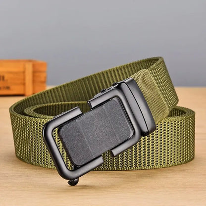 Mens Belt Automatic Metal Buckle Outdoor Sports Canvas