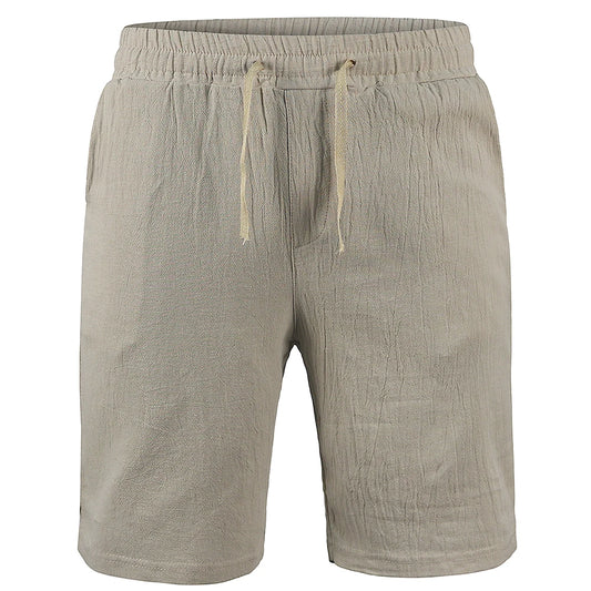 Mens Cotton Linen Shorts Pants Male Summer Breathable Trousers