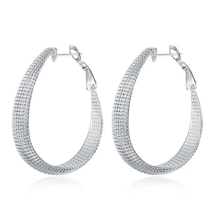 925 Sterling Silver Hoop Earrings For Women