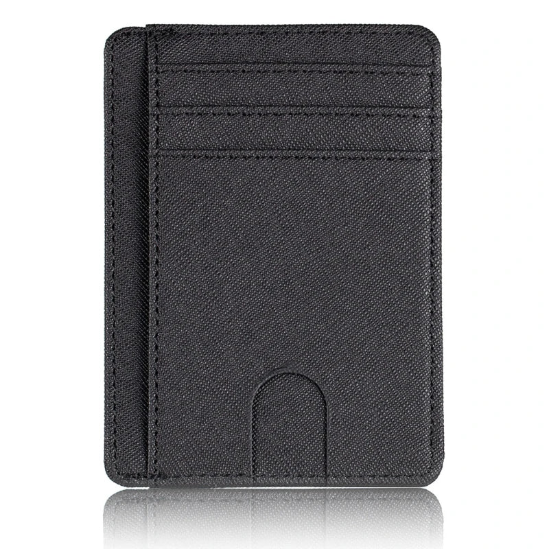 RFID Blocking Wallet Super Thin Mens Leather Card Holder