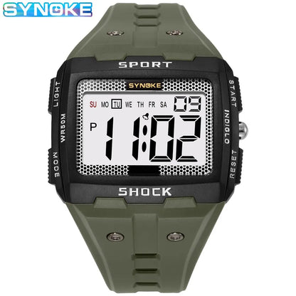 Mens Sports Digital Watch Waterproof Square Student Watch