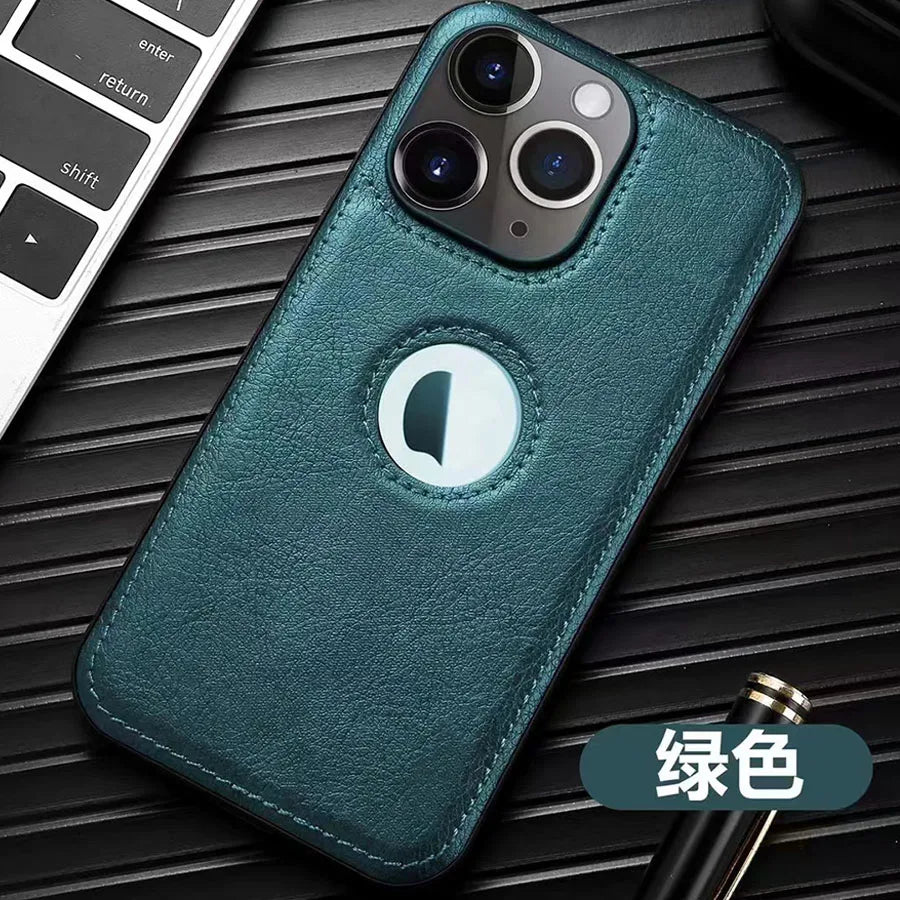 Luxury Leather Phone Case for iPhone 16 15 14 13 12 Pro Max Plus