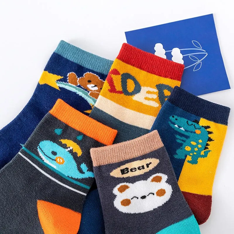 5 Pairs Kids Sock Comfort Warm High Quality Boys Socks