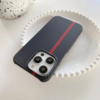 Luxury Carbon Fiber Pattern Cooling Case for iPhone 16 15 14 13 Pro Max