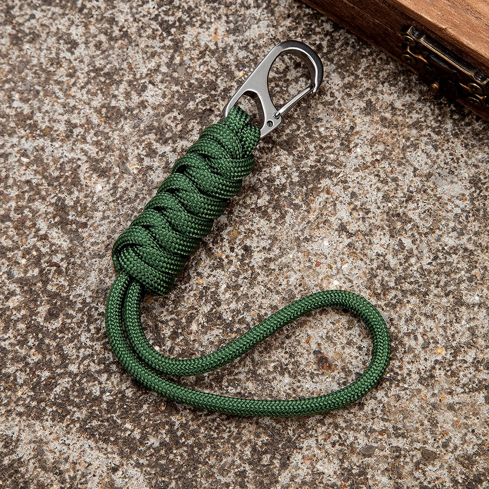 Handmade Snake Knot Paracord Keychain Survival Rope Metal Key Chains