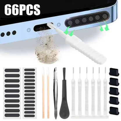 66pcs Phone Speaker Charging Port Cleaning Set for iPhone