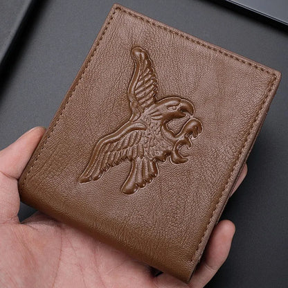 Mens Wallet 3D Eagle Relief Pattern