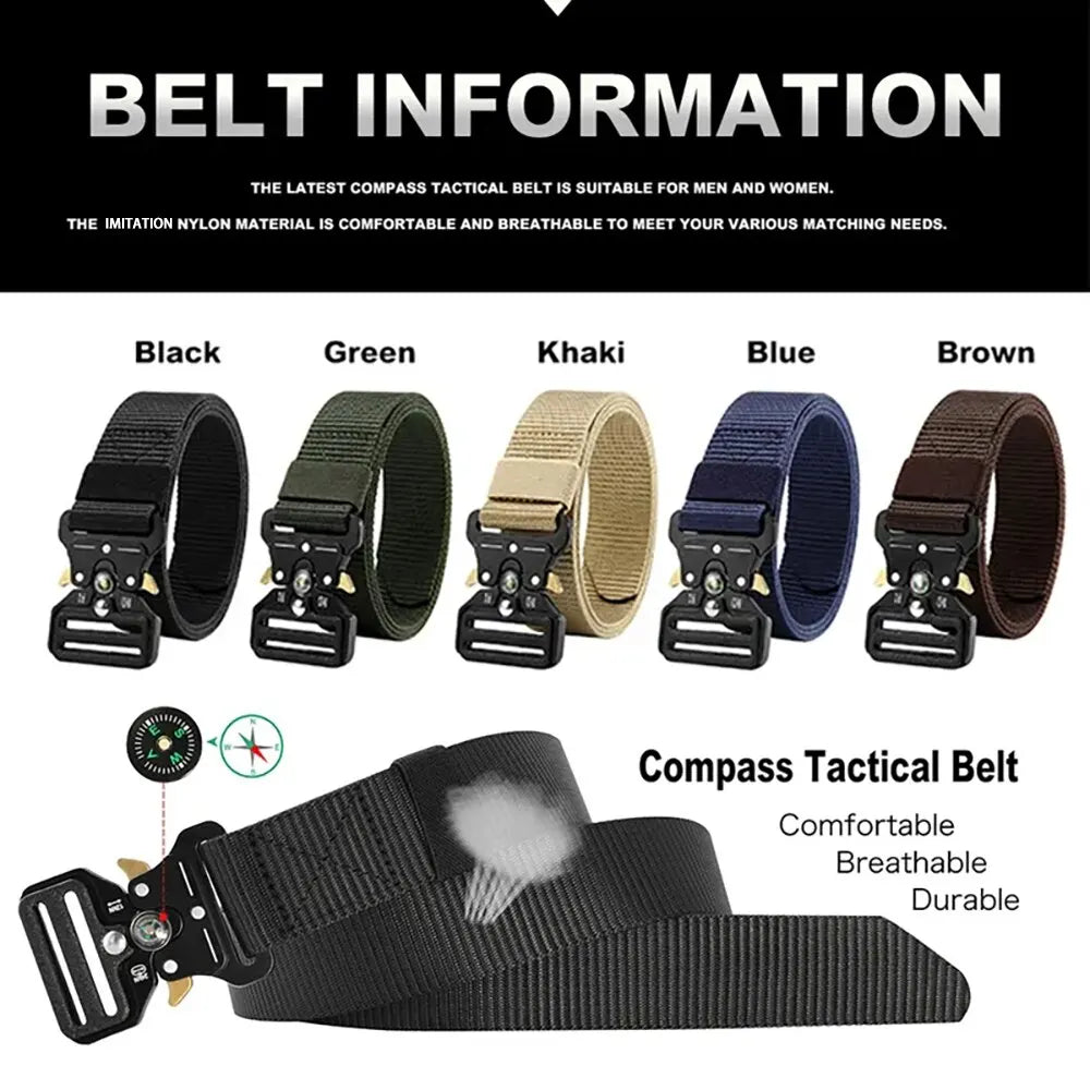 Outdoor Tactical Multi Function Canvas Mens Belt