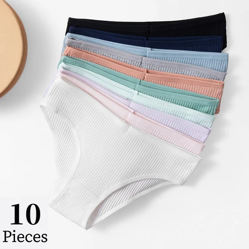 10pcs Womens Panties Sexy Breathable Underwear Comfortable Cotton Lingerie