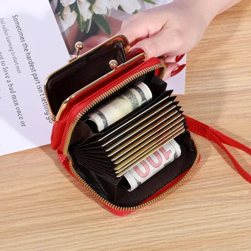 Womens Wallet Wrist Strap Large Capacity Coin Clip Bag