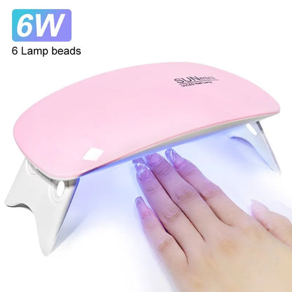 6W Mini Nail Dryer Machine Manicure Lamp For Drying Polish Varnish