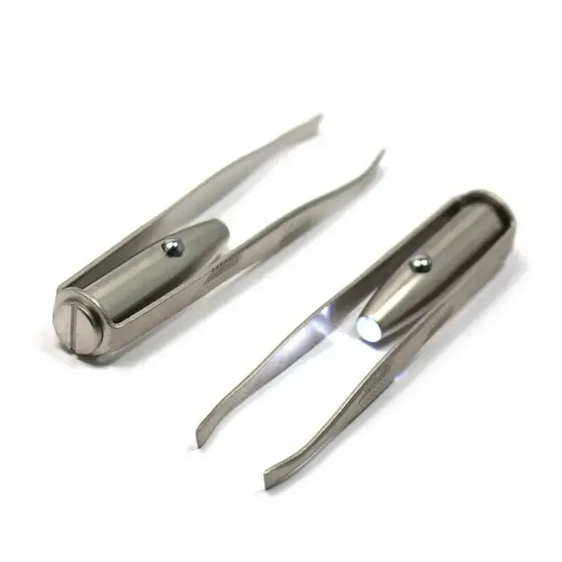 Stainless Steel Eyebrow Hair Remove Tweezer With LED Light