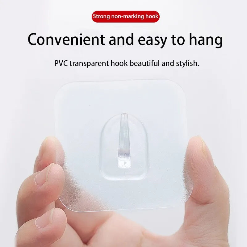 30PCS Wall Hooks Transparent Strong Self Adhesive