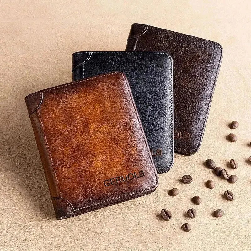 Leather Rfid Protection Mens Wallet Card Holder