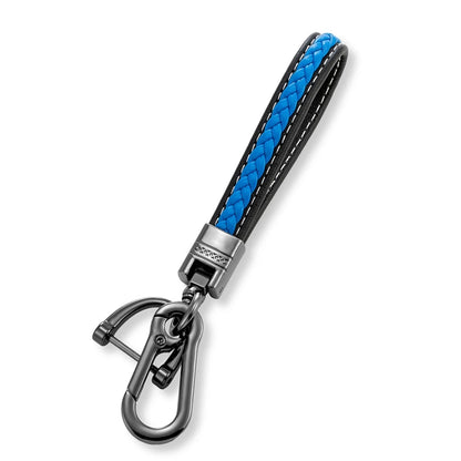 Mens Leather Keychain Black Clasp Keyring Holder Car Key Chain