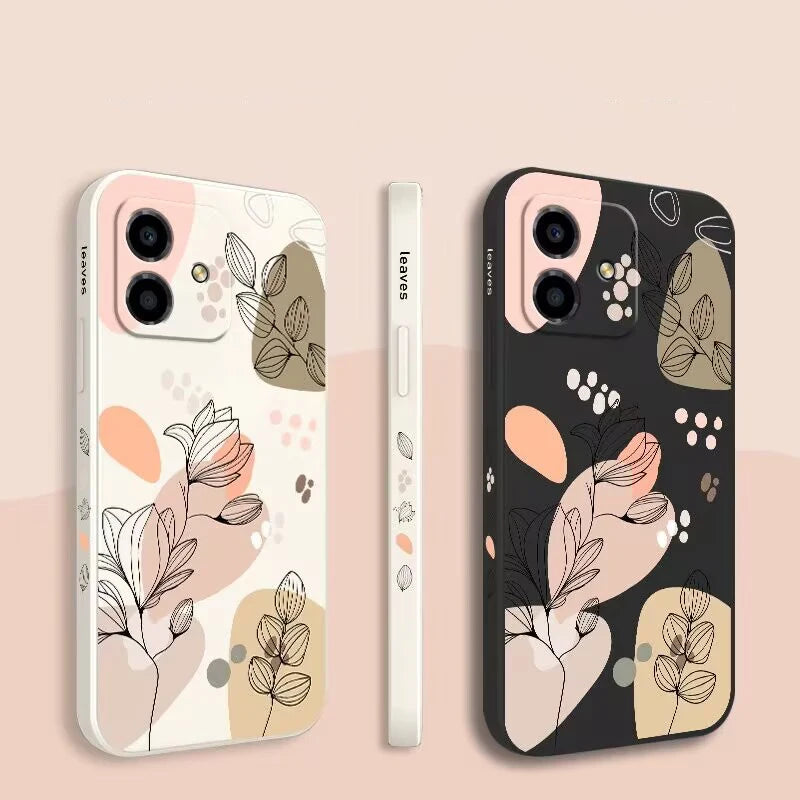 Abstract Plants Phone Case for iPhone 13 14 15 Soft Cover