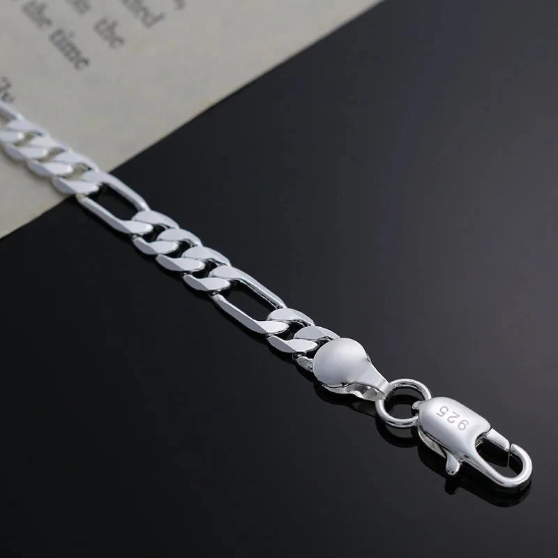 Charm 925 Sterling Silver Bracelets for Women 4MM Chain