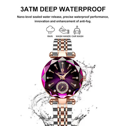 Womens Elegant Waterproof Stainless Steel Quartz Watch