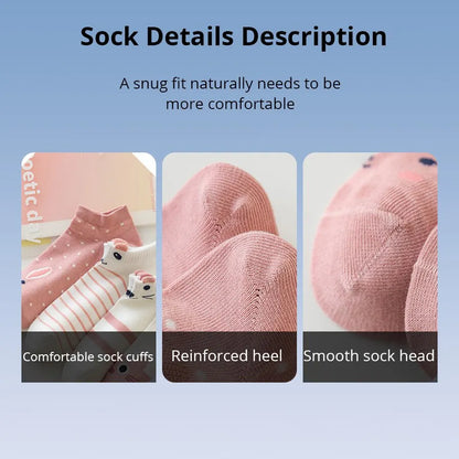 5 Pairs Women's Short Tube Socks