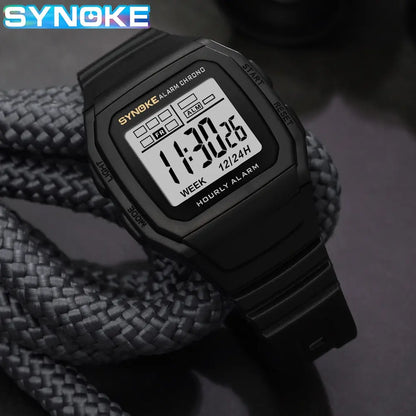 SYNOKE Mens Digital Watch Student Luminous Waterproof Multifunction