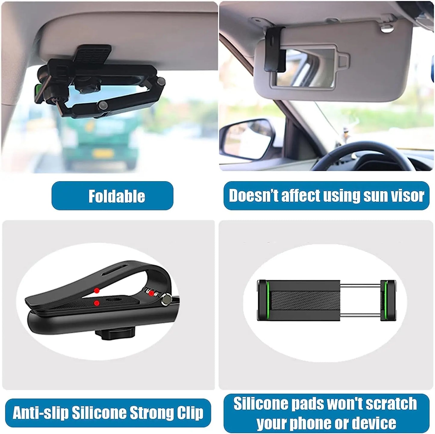 Sun Visor Phone Holder Car Multifunctional 360 Rotating