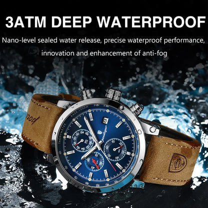 Luxury Wristwatch for Man Waterproof Luminous Chronograph Date Mens Watch