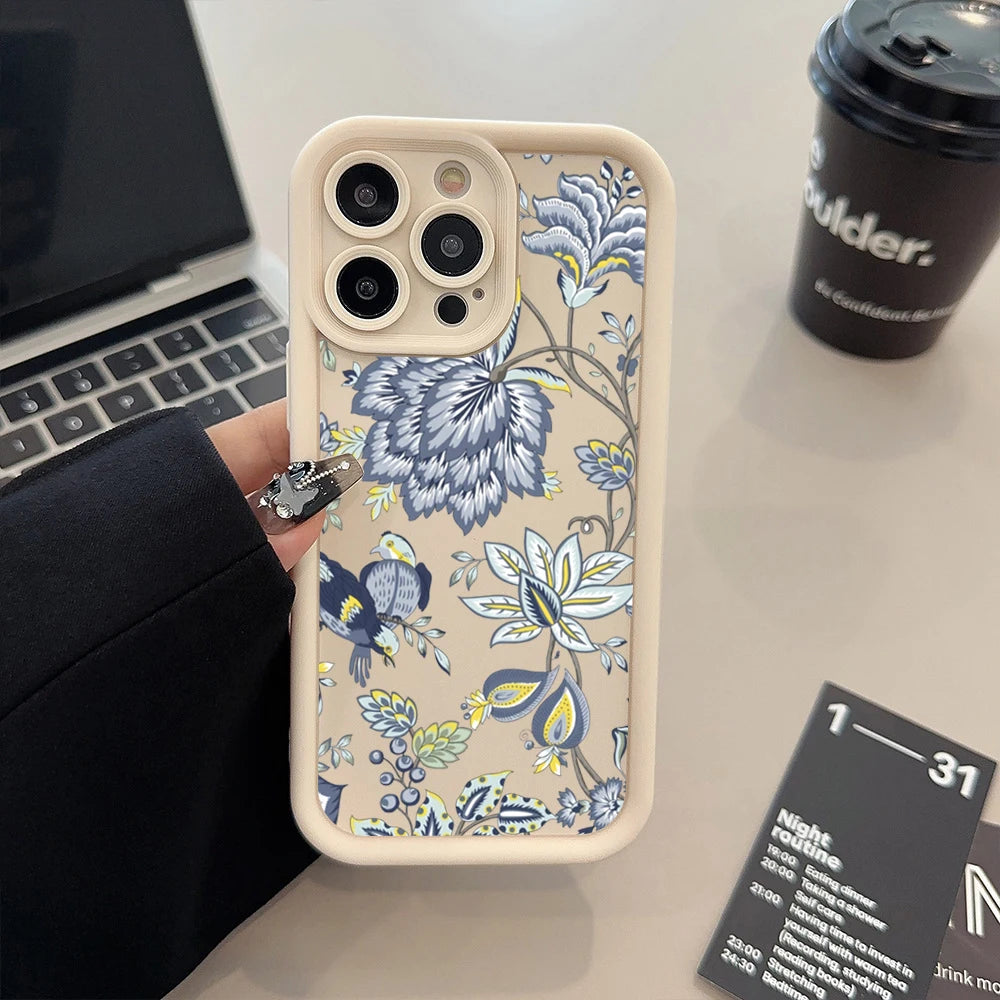 Flower Printed Phone Case For iPhone 15 14 13