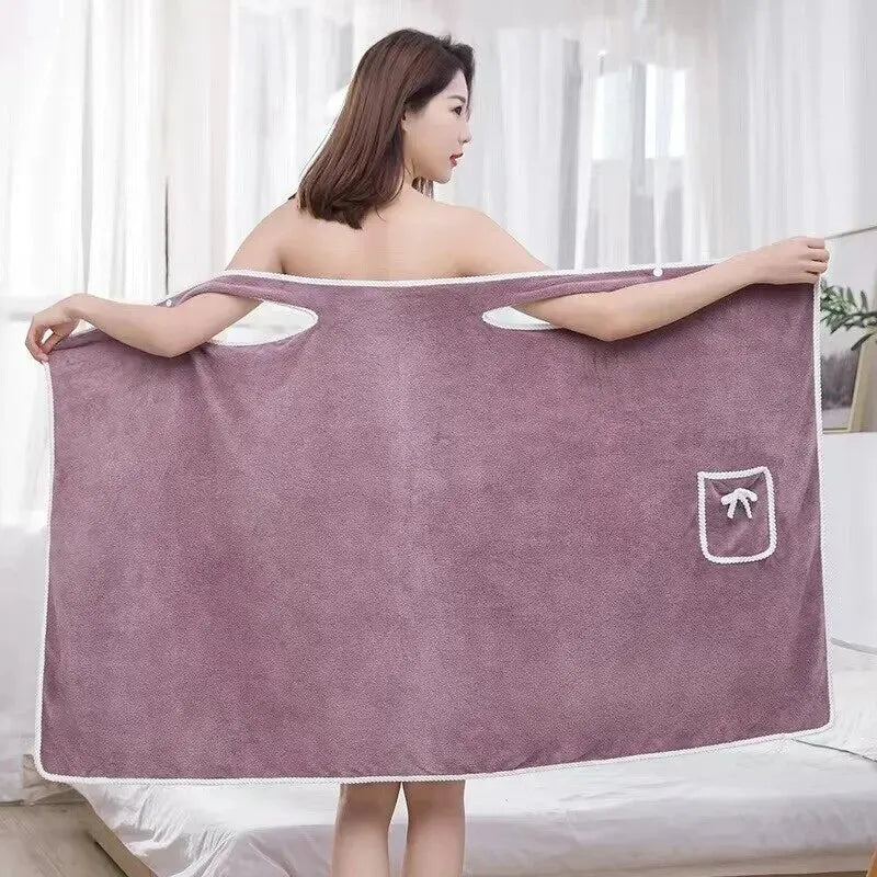 Womens Bath Towels Wearable Fast Drying Shower Gym Towel