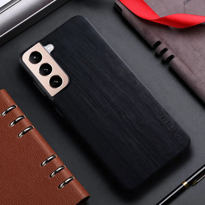 Bamboo Wood Pattern Leather Case for Samsung S20 S21 S22 S23 Ultra