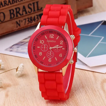 Ladies Fashion Watch Womens Silicone Quartz Wristwatch