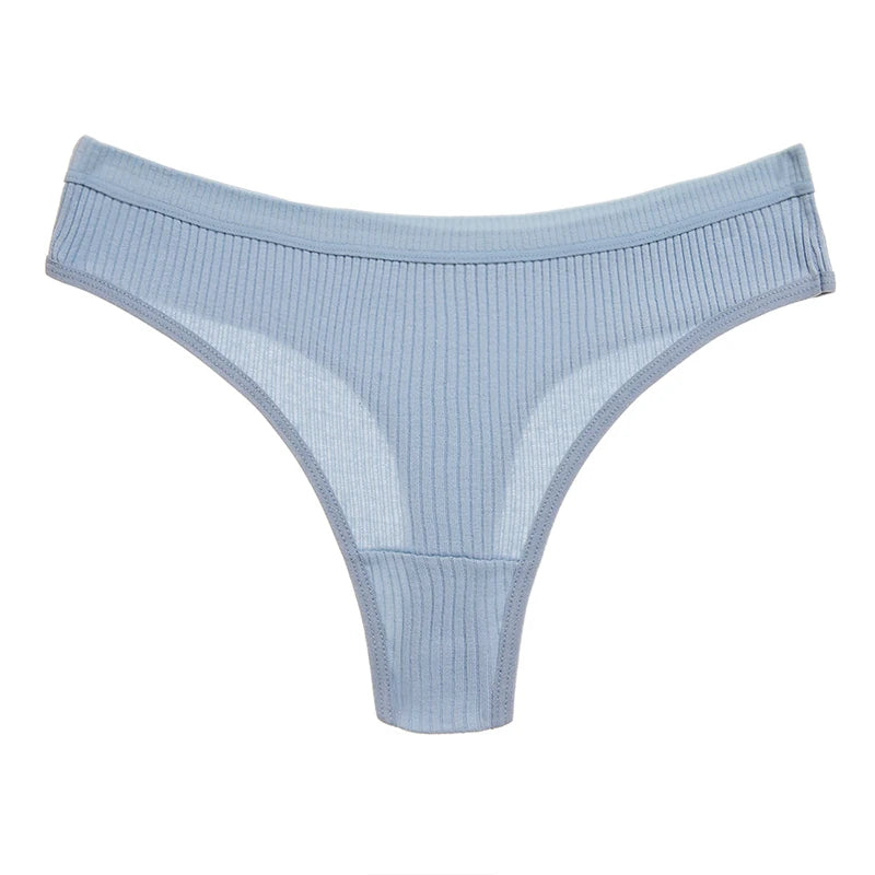 4pcs Womens Panties Fashion Striped Thongs Soft Cotton Underwear