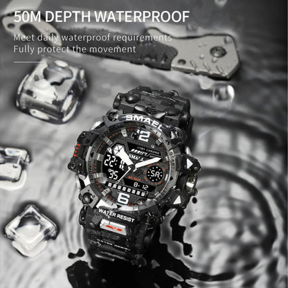 Mens Quartz Led Digital 50m Waterproof Sports Military Watch