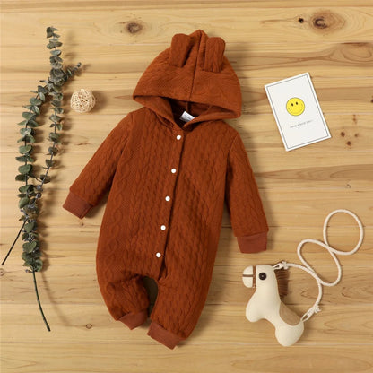 Autumn Winter Baby Romper Boys Girls Ears Hooded Long Sleeve Clothes