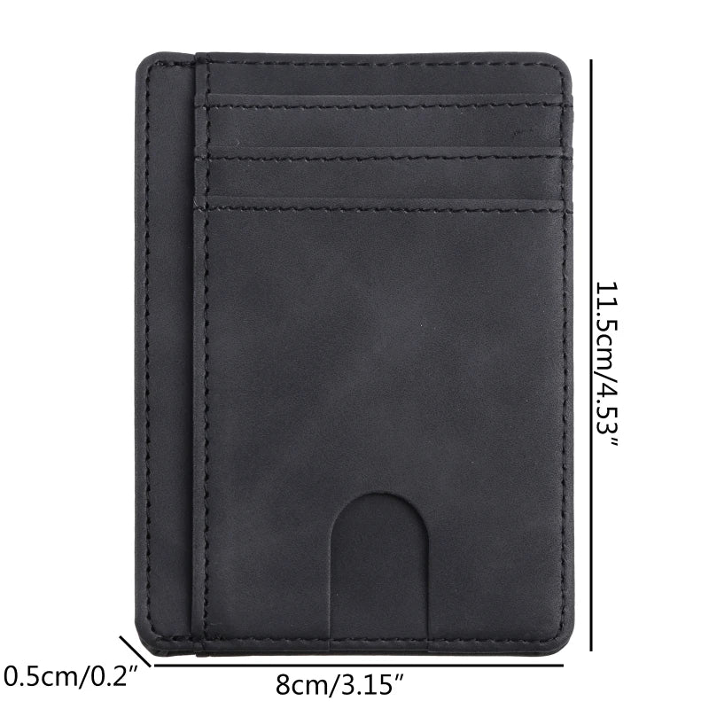 RFID Blocking Wallet Super Thin Mens Leather Card Holder
