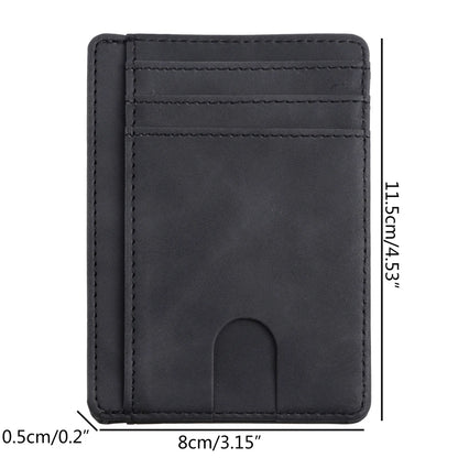RFID Blocking Wallet Super Thin Mens Leather Card Holder